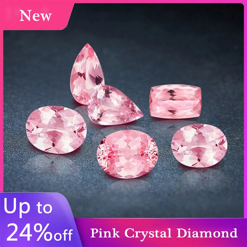 1pc naturlig rødlig pink krystal diamant bryllup løs ædelsten engagement kærlighed trendy luksus gør-det-selv smykker kvinder tilbehør