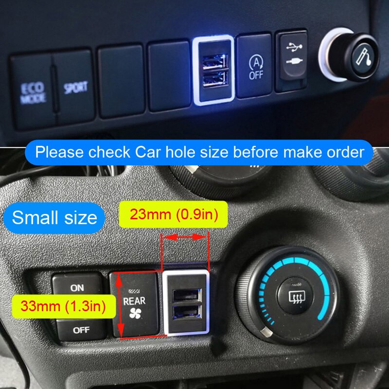 Xcgaoon QC3.0 Snel Opladen 2 Usb Autolader Dubbele Usb Telefoon Pda Dvr Adapter Plug & Play Kabel Voor Toyota