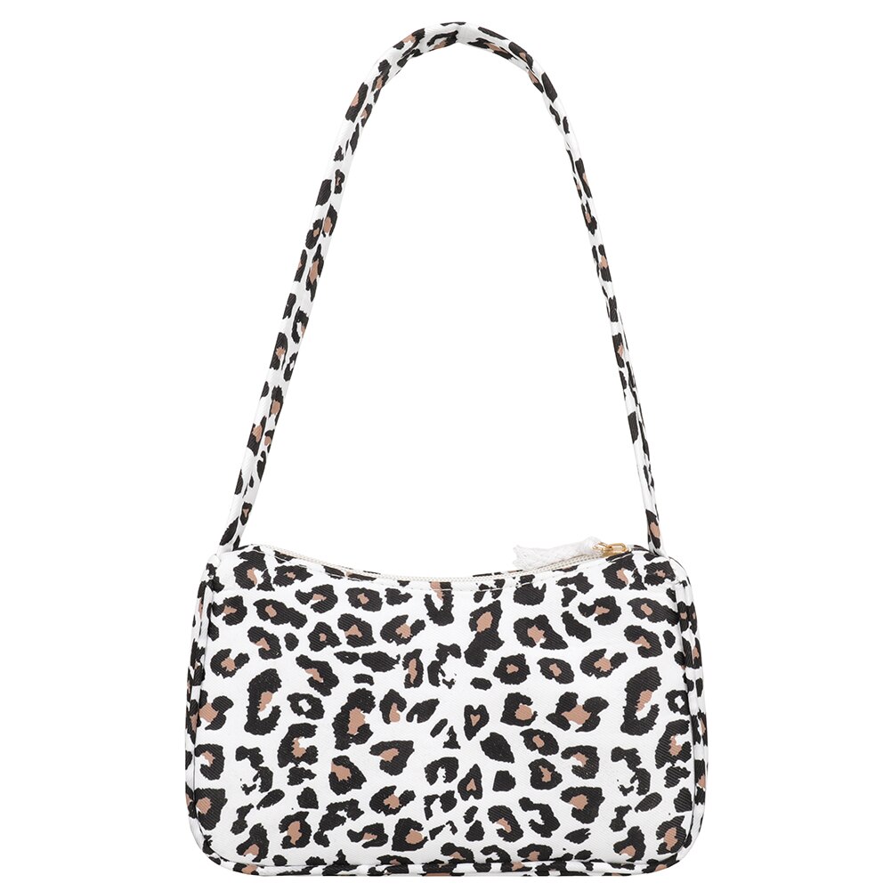 Vintage Vrouwen Canvas Vlinder Koe Afdrukken Schouder Onderarm Tas Casual Dames Handtassen Vrouwelijke Reizen Eenvoudige Top-Handvat Tassen: Leopard