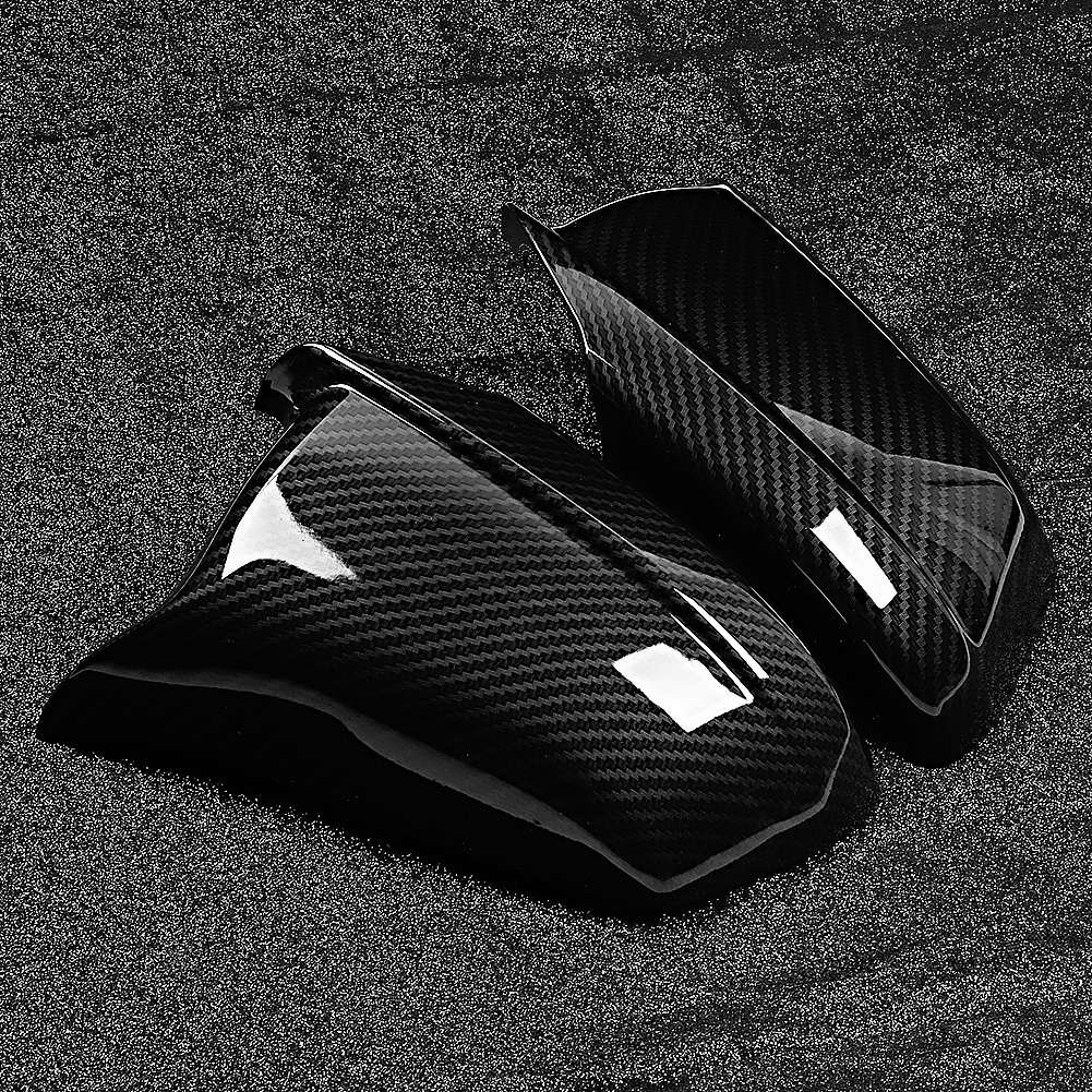 Left&Right Side Mirror Housing Cap Covers Carbon Fiber Texture Fit for BMW 5 Series F10 Rearview Mirror Cover