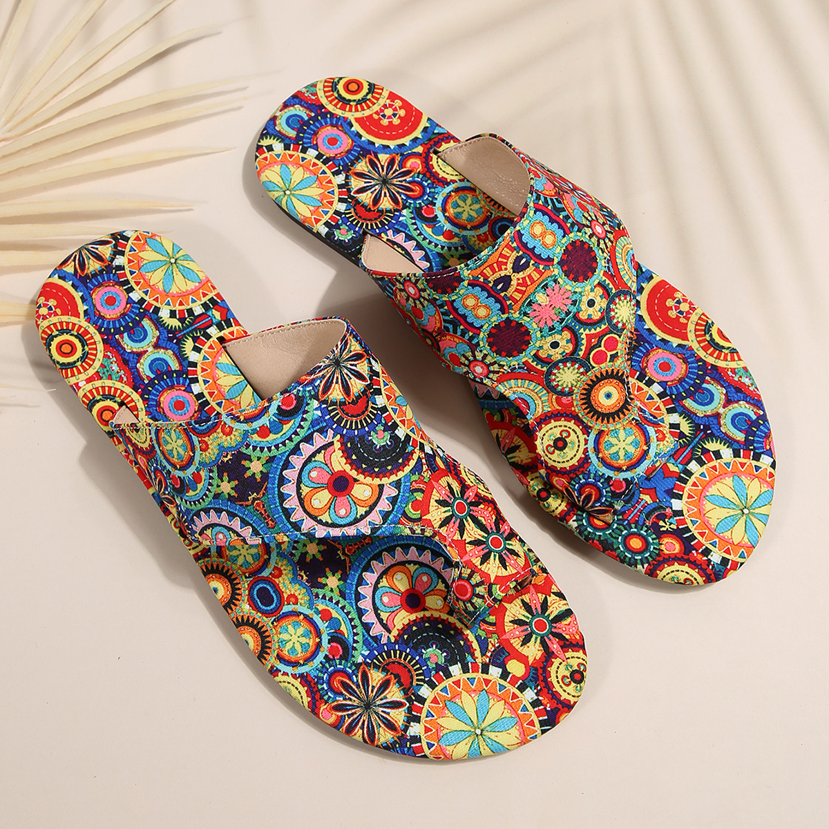 Bohemen Stijl Platte Sandalen Vrouwen 2025, Zomer Licht Clip Teen Outdoor Slippers Vrouw Plus Maat 43 Retro Gladiator Schoenen Slides