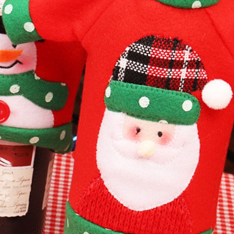 3Pcs Christmas Sweater Wine Bottle Cover Set With, Cute Christmas for Sweaters Birthday Party Crafts Decorations