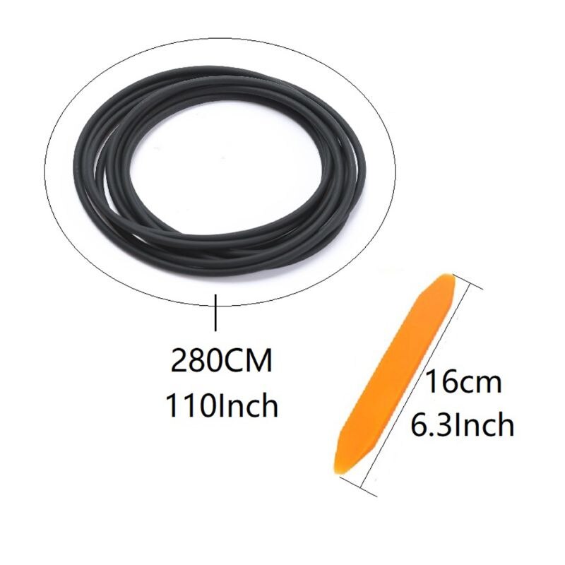 2.8M Car Windshield Roof Wind Guard Noise-reducing Seal Kit For Tesla Model 3