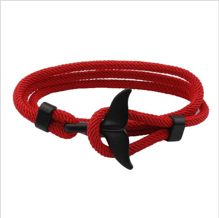 Hand Gevlochten Whale Tail Viking Armband Verstelbare Walvis Armband Charms Red Rope Braslet Voor Mannen Vrouw Ketting Sieraden: Licht Geel Goud Kleur