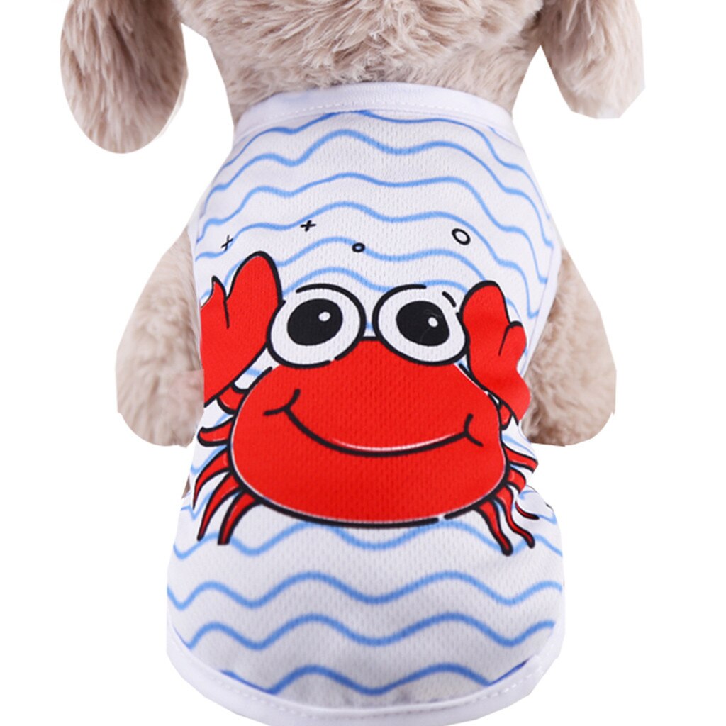 Ropa barata para perros pequeños, Estilos de dibujos animados de verano de primavera para mascotas, camiseta para perros y gatos, camisetas con bonito chaleco transpirable para mascotas Yorkshire K20