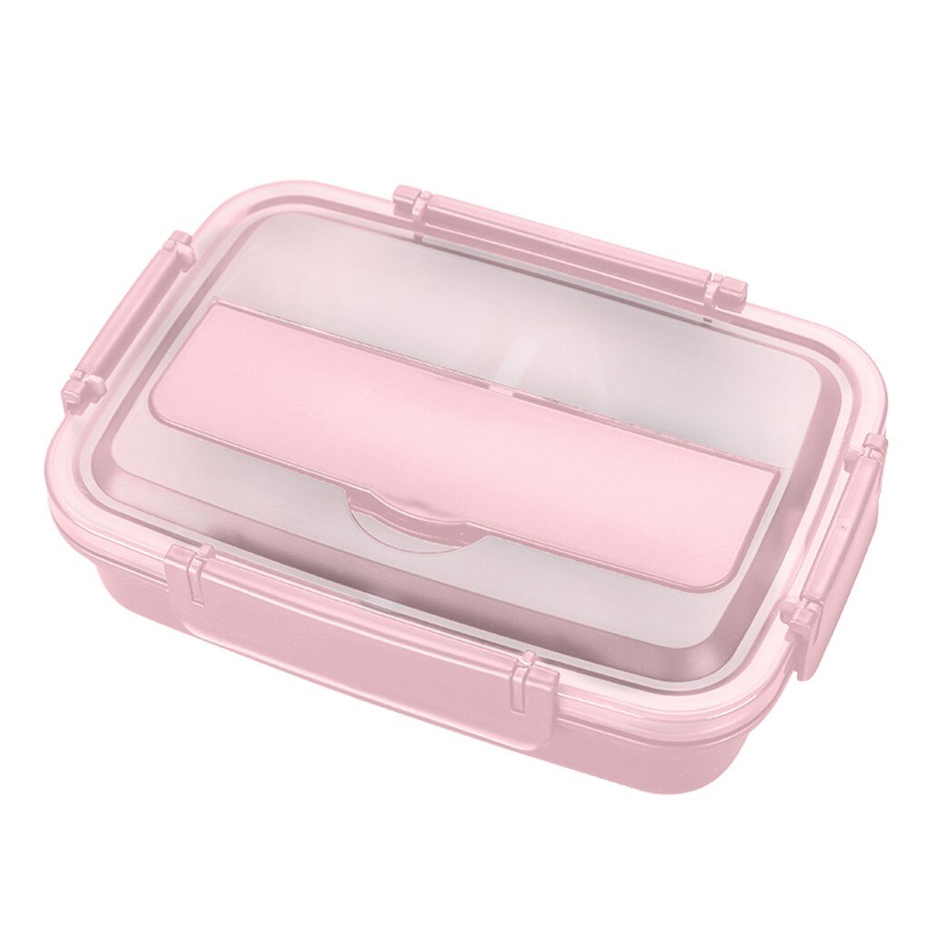 WORTHBUY Japanse Mode Lunchbox 304 rvs Bento Lunch Box Met Compartiment Servies Magnetron Voedsel Container Doos: Roze