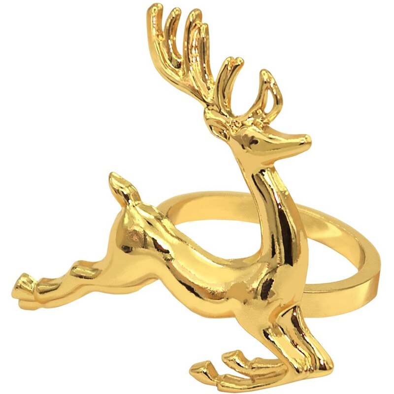 Servilleteros, servilleteros elegantes de alce dorado para la configuración del lugar, bodas, Navidad, Acción de Gracias, mesa de comedor de cocina para el hogar 8 Uds.