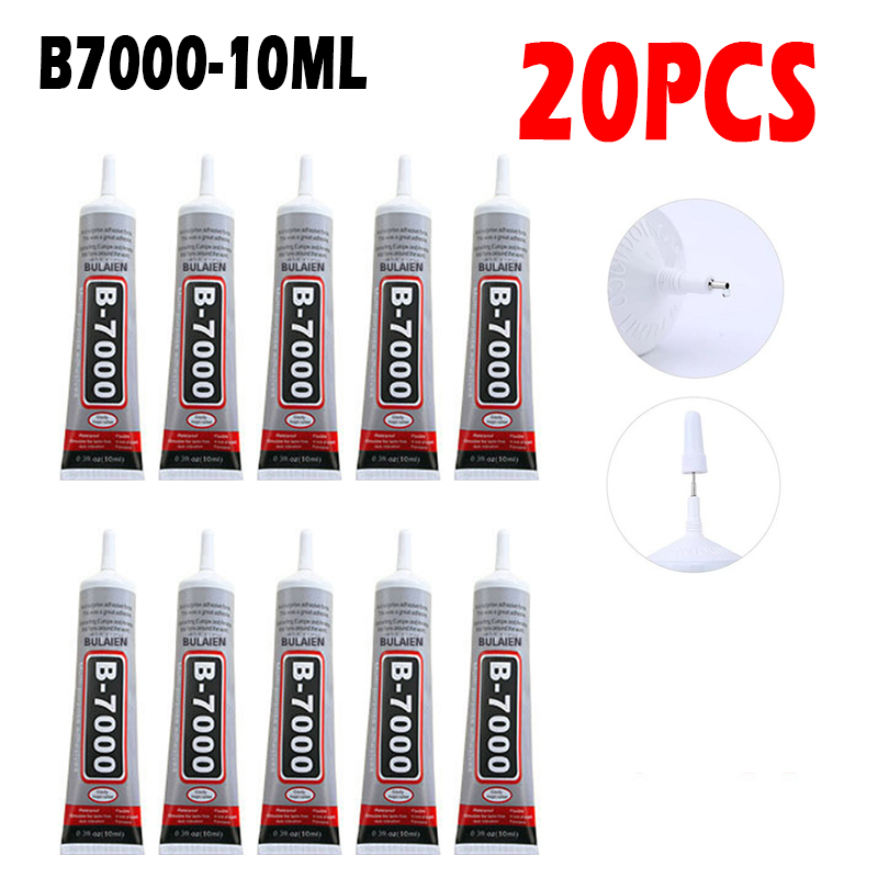 20 piezas B-7000 pegamento 10ml multiusos Super mejor pegamento frío B7000 adhesivo resina epoxi Diy manualidades vidrio pantalla táctil teléfono móvil