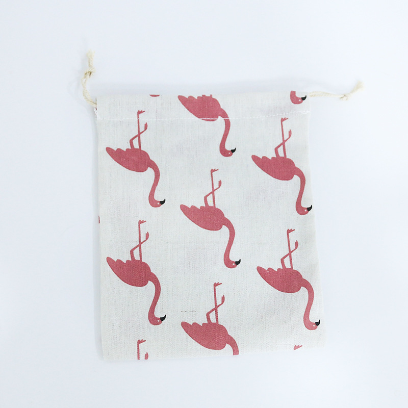 Mode Multifunctionele Draagbare Reizen Cosmetische Zak Katoen Trekkoord Student Doek Bag: White-M