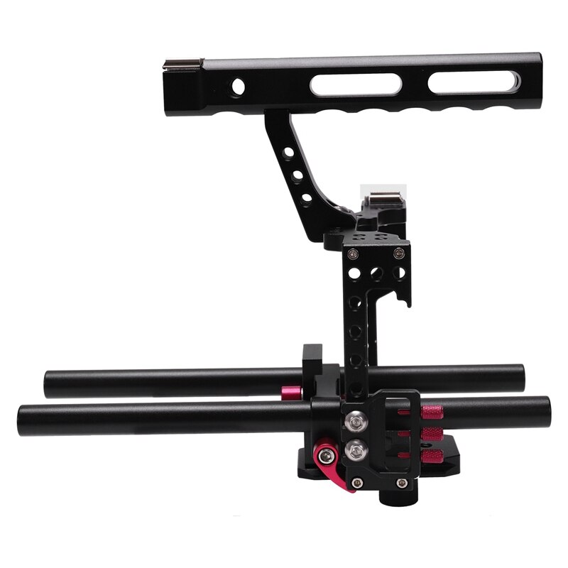 AAAE Top antideslizante DSLR cámara Video Cage Kit CNC estabilizador duradero para GH4 A7S A7 A7R A7RII A7SII