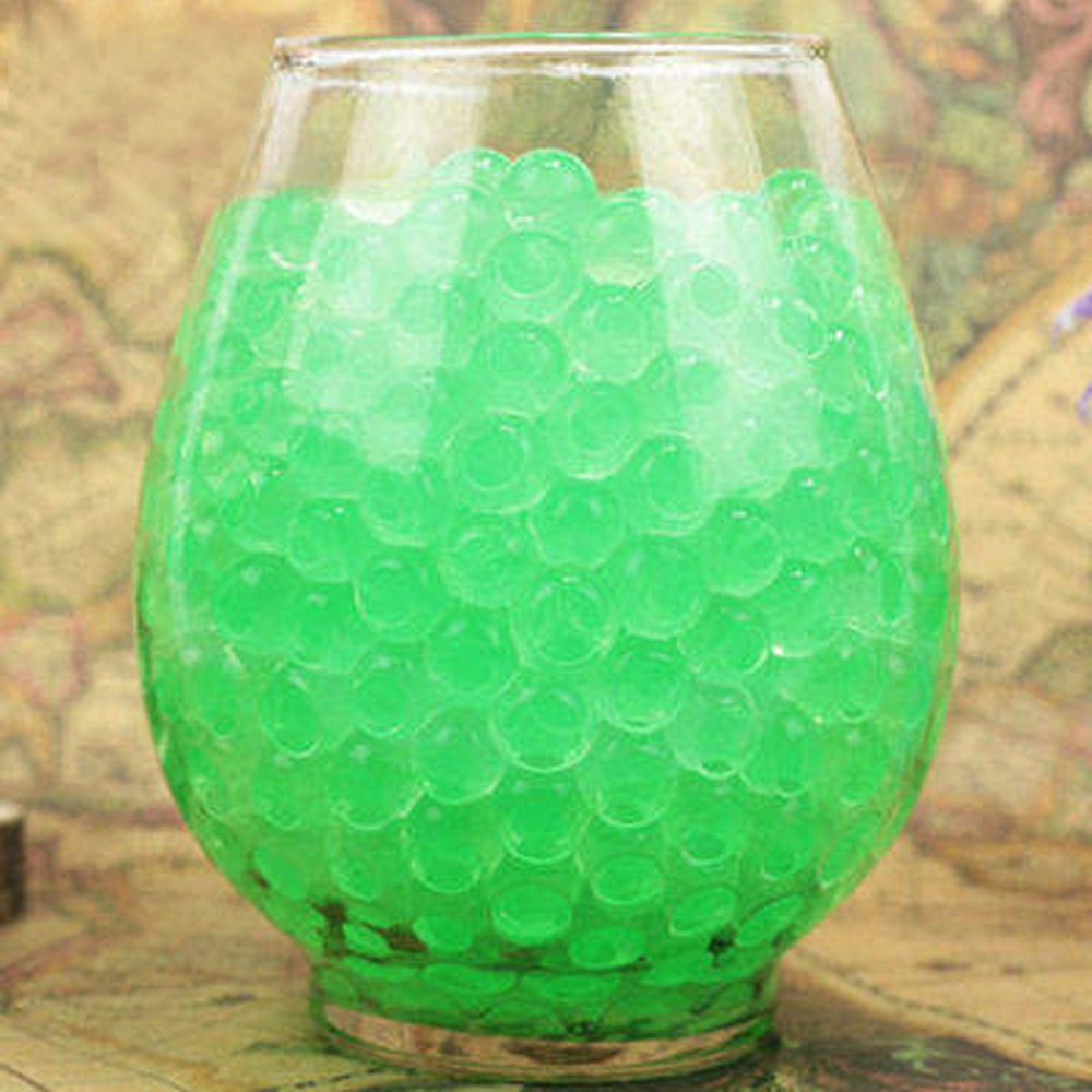 Perles d'eau en Hydrogel pour enfants, 500 pièces, cristal, terre, boue, plante d'eau, fleur, gelée, boules d'eau, jouet, Vase, décoration: Green