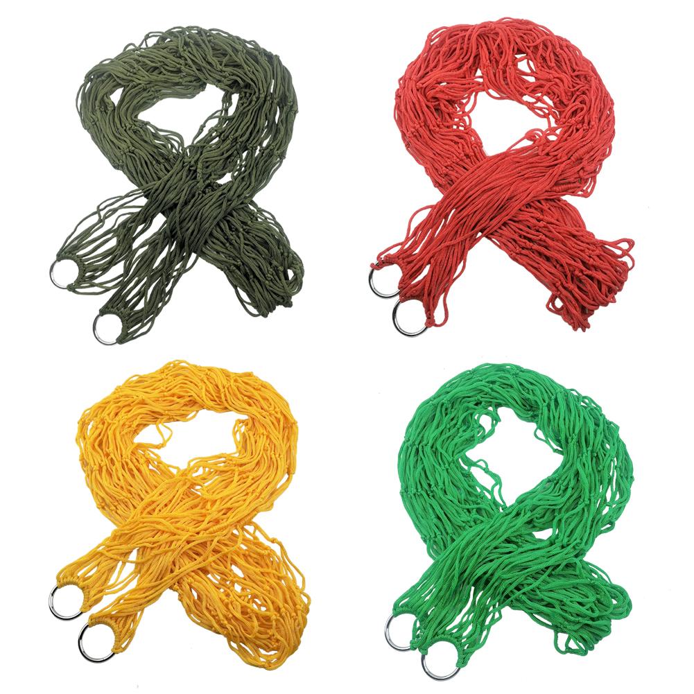 Przenośny hamak ogrodowy nylon wiszące łóżko siatka netto huśtawka łóżko na wolnym powietrzu podróż kemping hamaki