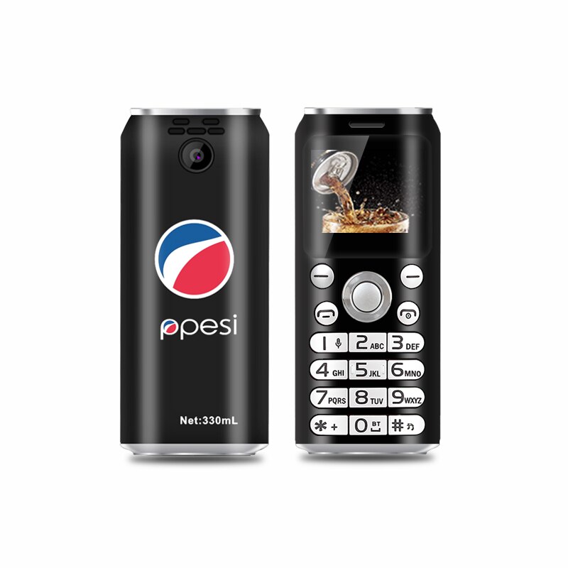 Mini mobiele telefoon kleine mobiele telefoons dual sim  mp3 bluetooth dialer studententelefoon kinderspeelgoed: En sleutel voeg 8gb sd toe / Zwart