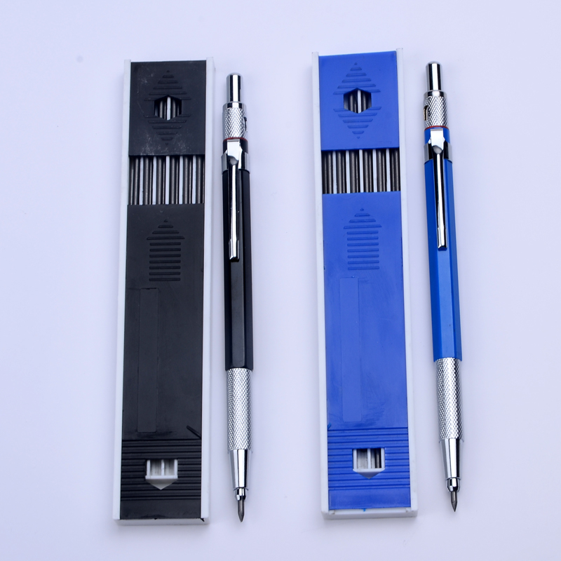 Mechanical Drafting Pencil with 12 Pieces Leads School Student Drawing Metal 2.0 MM HB Standaard Pencil Stationery