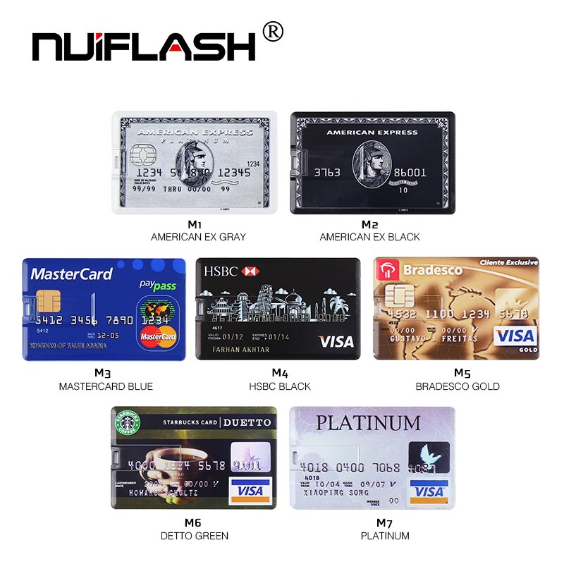 Real Capaciteit Bank Card USB Memory stick HSBC Master Credit card USB Flash Drive 64gb Pendrive 4GB 8GB 16GB 32GB pen drive 128gb