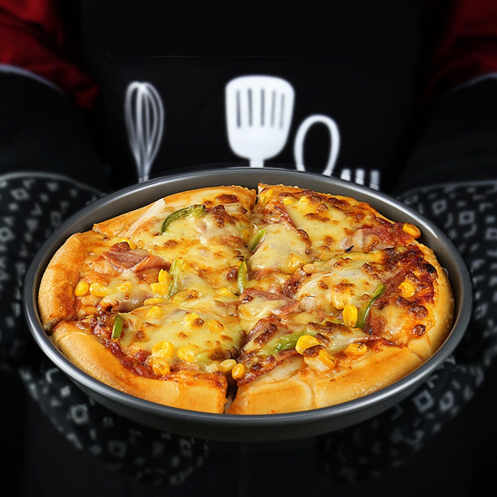 6/10inch Round Dishes Nonstick Pizza Tray Baking Pan Home Plate Aluminum Alloy C