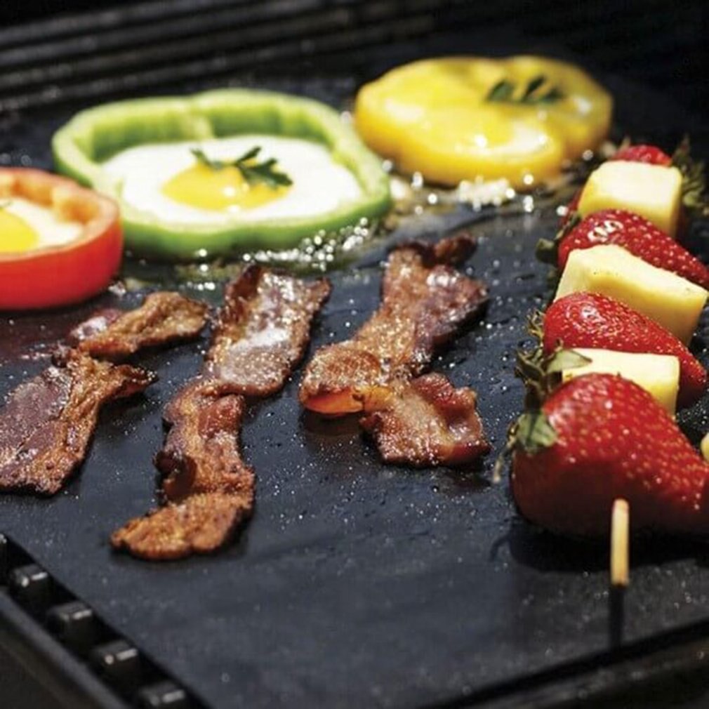 Buitenbarbecuemat groot en dun buitenmat glasvezelmateriaal antiaanbak hoge temperatuurbestendigheid