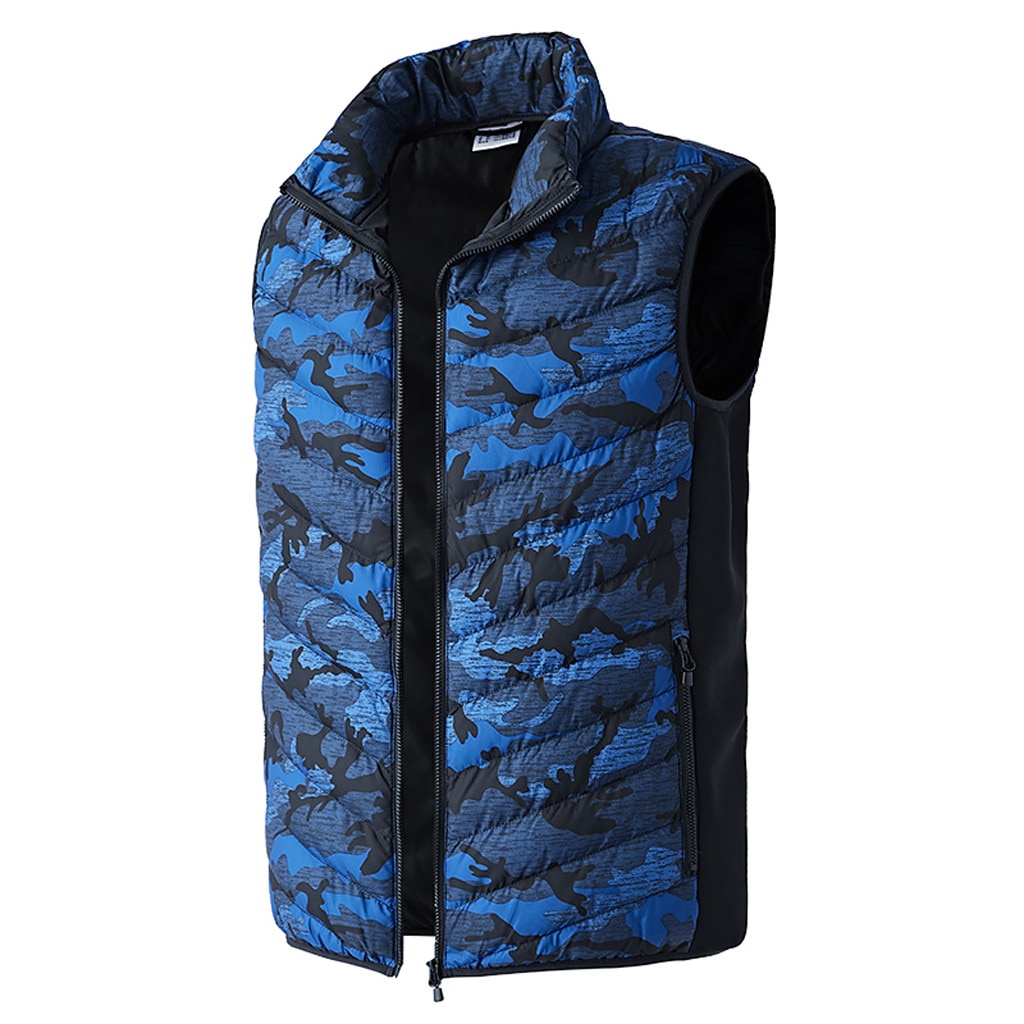 nouveaux hommes Camouflage gilet chauffant gilet chauffant USB thermique tissu plume hiver veste chasse Hinking directe