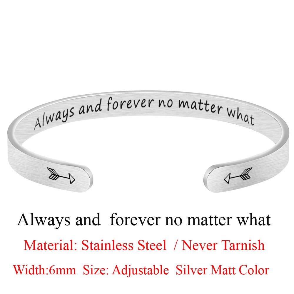 Brazalete de acero inoxidable para mujer, pulsera inspiradora, joyería: LS014