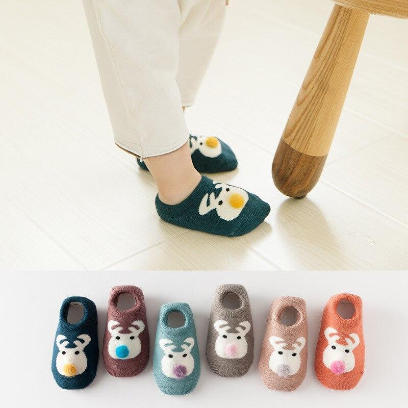 Winter Baby Boys Girls Socks Cotton Animal Thicken Warm Rubber Slip-resistant Floor Socks Cartoon Infant Kids Cute Shoe Socks