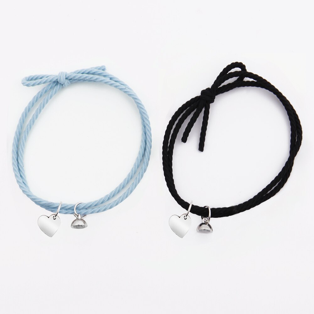 Hartvormige Accessoires Magneet Trekken Rubber Band Armband Rubberen Band Legering Paar Armband Liefde Sieraden: style 5