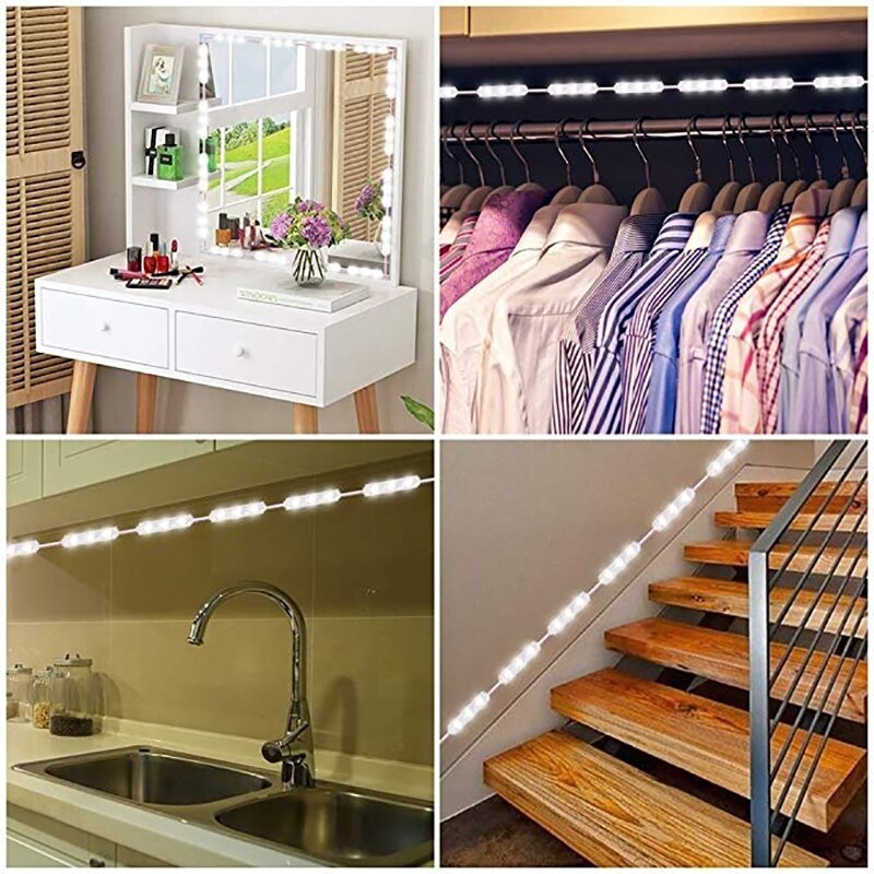 DIY LED Makeup Mirror Light Dimmable 3M 1.5M Dressing Table Mirror Lamp 5730 LED Modules 12V Waterproof Room Stairs Closet Light