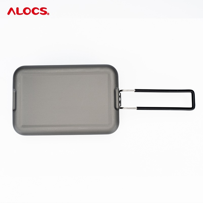 Zestaw obiadowy Alocs na wolnym powietrzu z aluminium, naczynia kempingowe, odporny na ciepło, wielofunkcyjny, przenośny pojemnik na obiad