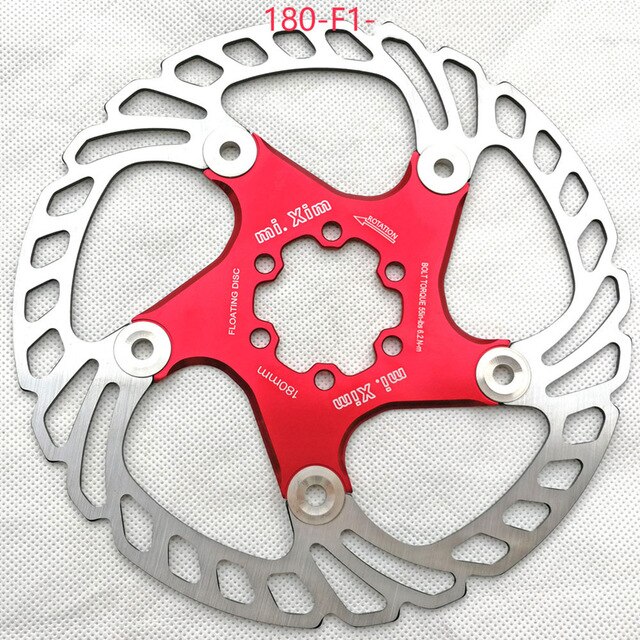 Bicycle Brake Disc Floating Rotor MTB Gravel Road Bike 140/160/180/203mm Mountain Bike Hydraulic Disc Brake Bike Parts: Red 180mm