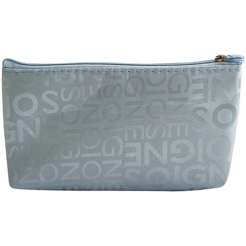 Neue Casual Make-Up Tasche Große Kapazität Brief Druck Tragbare Brief Drucken Zipper Kosmetik Tasche Kultur Beutel Für Reise: Blue