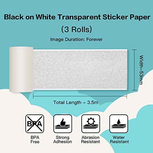 Phomemo Bunte Thermische Aufkleber Papier 50mm Für Phomemo M02/M02 Profi/M02S Mini Drucker Foto Selbst-klebstoff Papier Rolle: Weiß funkeln Sticke