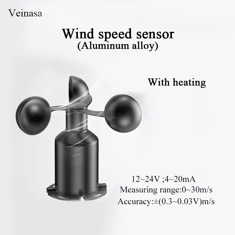 XS-WSS01 3 Cup ABS Wind Speed Sensor RS485 Crane Anemometer Sensor For Arduino Weather Station: Red