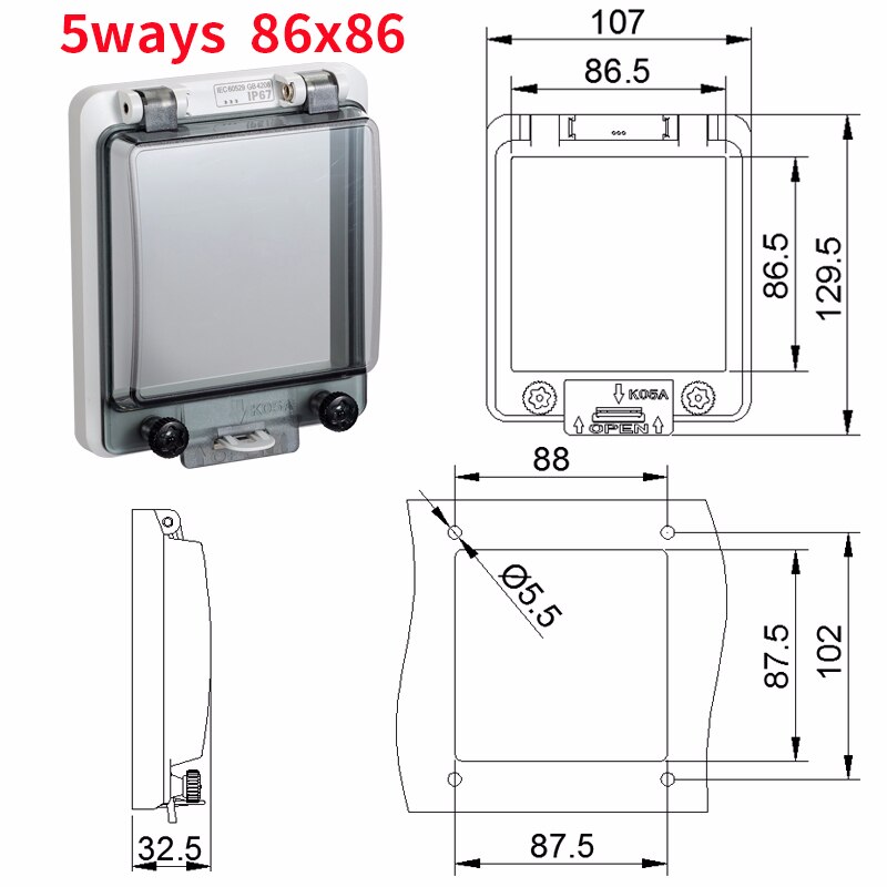 Circuit Breaker Transparent Waterproof Box Window Distribution Box Protect Window Cover Monitor Observation Window Switch Ip67: 5