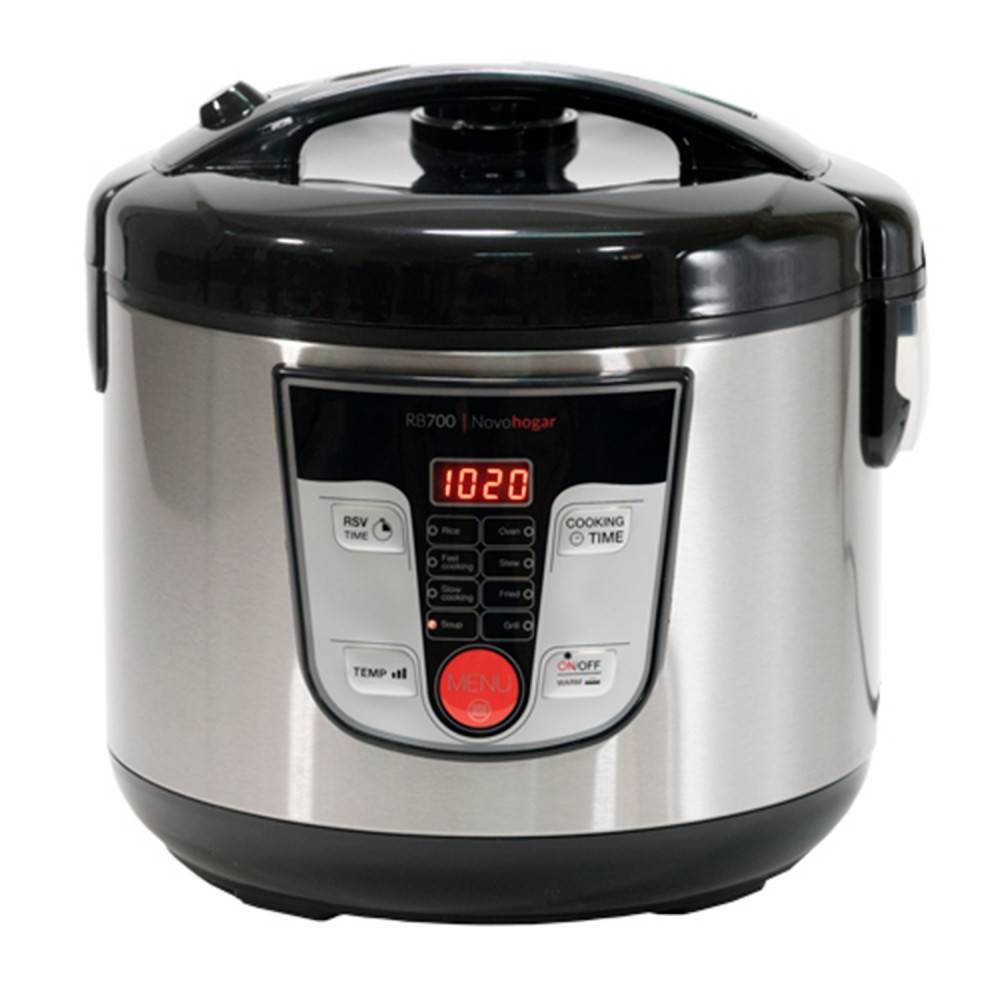 Robot de Cocina Multifunción RB700, Programable 24H. 5 Litros (10 Comensales). 8 Menús 8 Programas. Pantalla y Recetario