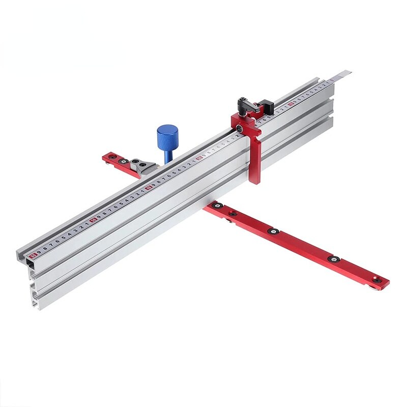 Table Saw Precision Miter Gauge System Aluminum Miter Track Fence for Maximum Stock Support and a Repetitive Cut Flip Stop
