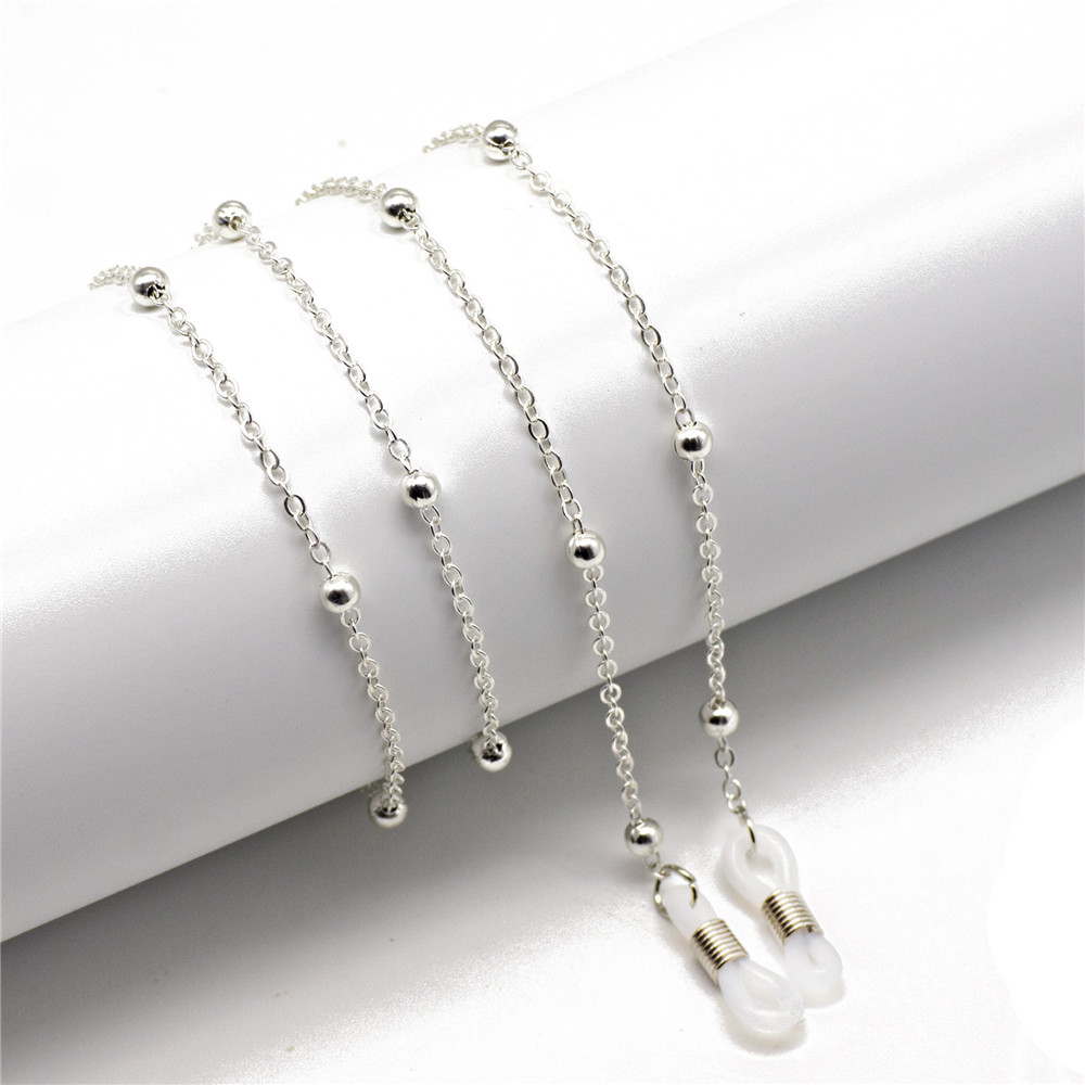 Polygon anti blå lys briller unisex hip hop almindelige briller til mænd kvinder metal ramme briller til bryllupsfest briller: Kæde sølv