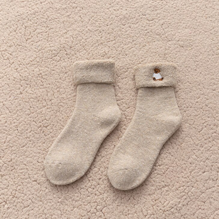 Thicken Winter Warm Wool Socks Women Japanese Style Solid Color Towel Christmas Socks for Ladies 102402: 13