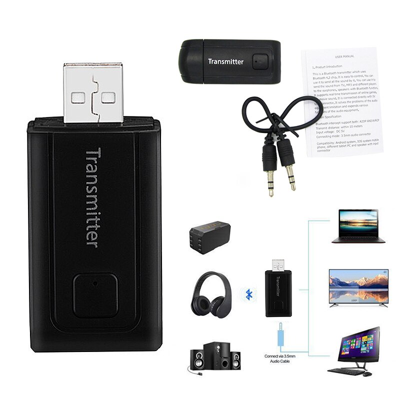 Wireless Bluetooth Transmitter For TV PC Phone Y1X2 Stereo Audio Music Adapter Bluetooth 4.0 Transmitter USB Powered