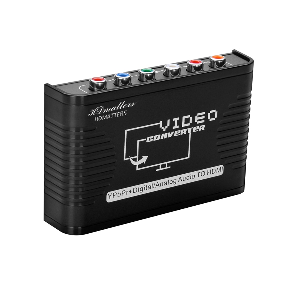 5 RCA Ypbpr component naar HDMI HDTV video audio converter adapter met voeding (USB DC kabel)