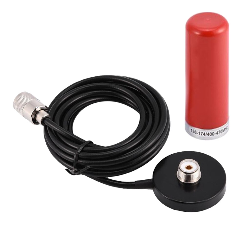 Antena de Radio móvil VHF UHF Ham de doble banda PL259 con Base magnética