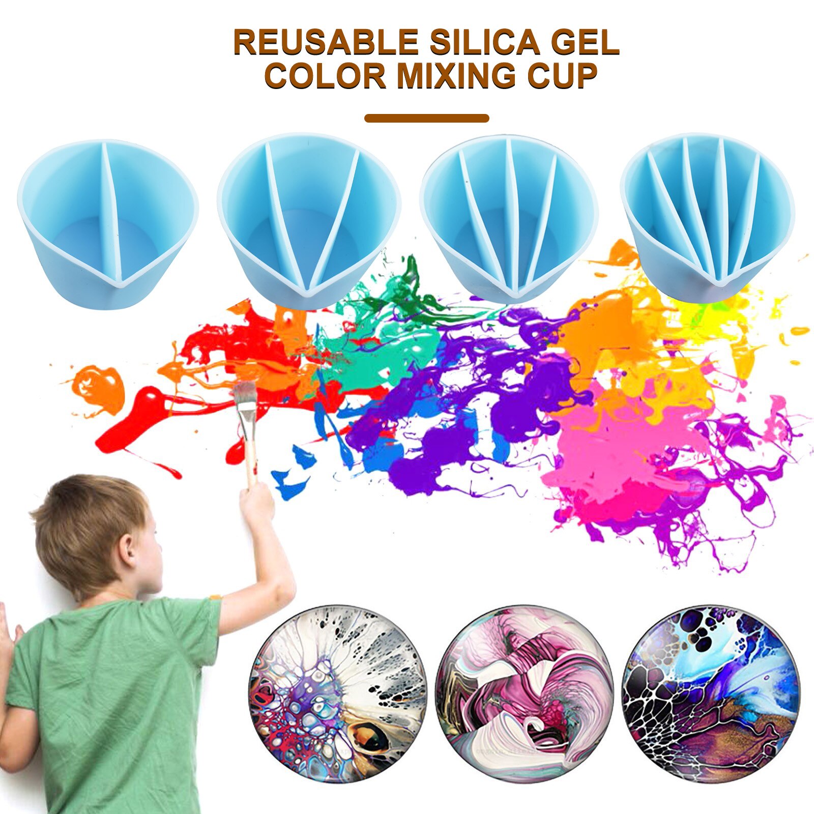 517F Clear Silicone Epoxy Resin Mixing Cups Distribution Measuring Cup DIY Epoxy Resin Tools for Jewelry Making Hobby Craft