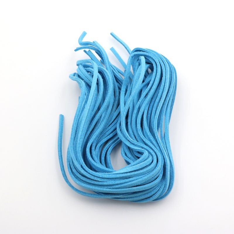 5pcs 1m 3mm Flat Faux Suede Korean Velvet Leather Cord DIY Rope Thread Jewelry Making Decorative Handicrafts Accessories: Dark Blue