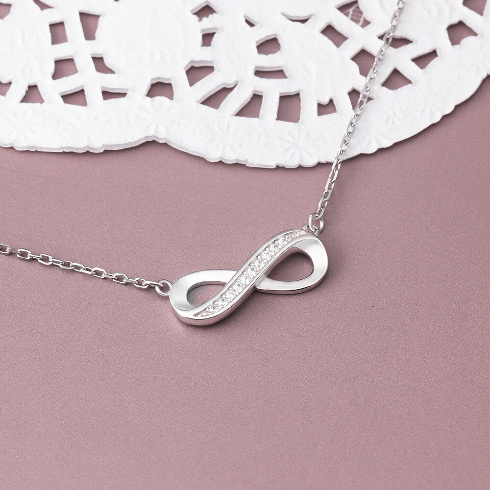 Infinity Sieraden Sets 925 Sterling Zilver CZ Kristal Bedelarmband Hanger Ketting Oorbellen Voor Vrouwen Bruiloft Sieraden