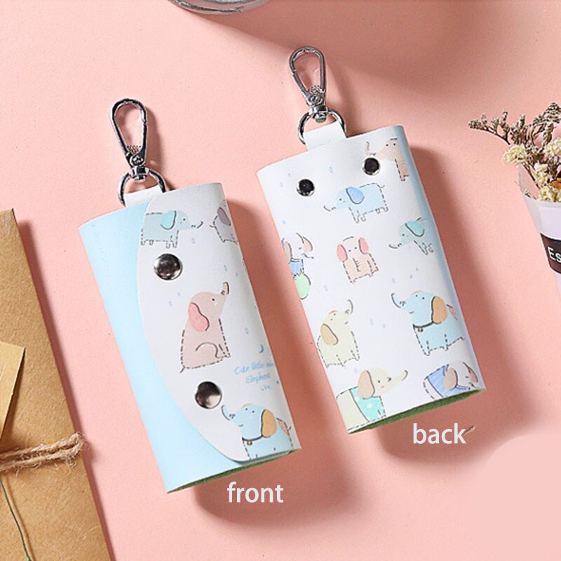 Nouvelle mignon animaux clé sac pour femmes PU cuir porte-clés portefeuilles femmes de ménage voiture porte-clés étui cuir porte-clés pochette: 8