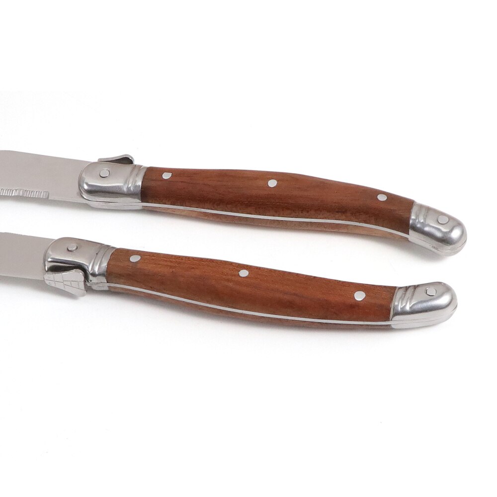Laguiole 8 Stuks Steak Mes Hout Bestek Roestvrij Staal Gekarteld Lemmet Servies Restaurant Bestek Diner Messen Set