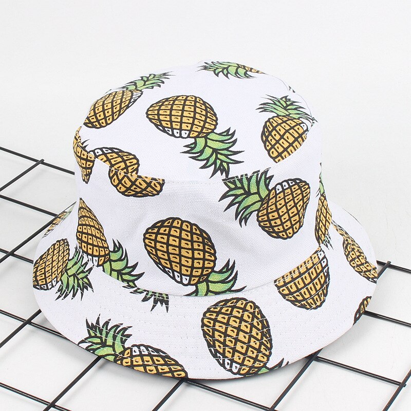 Chapeau ananas printemps été accessoires bob hip hop chapeau japonais harajuku unisexe chapeau de pêcheur femme