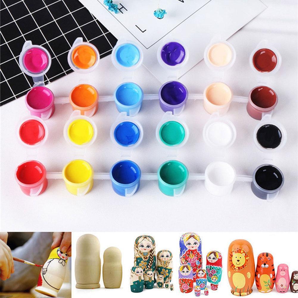 Botes vacíos de 3ml para almacenamiento de pinturas, Mini caja de pintura, contenedor de plástico para almacenar pigmentos, herramienta de dibujo artesanal, 6 botes