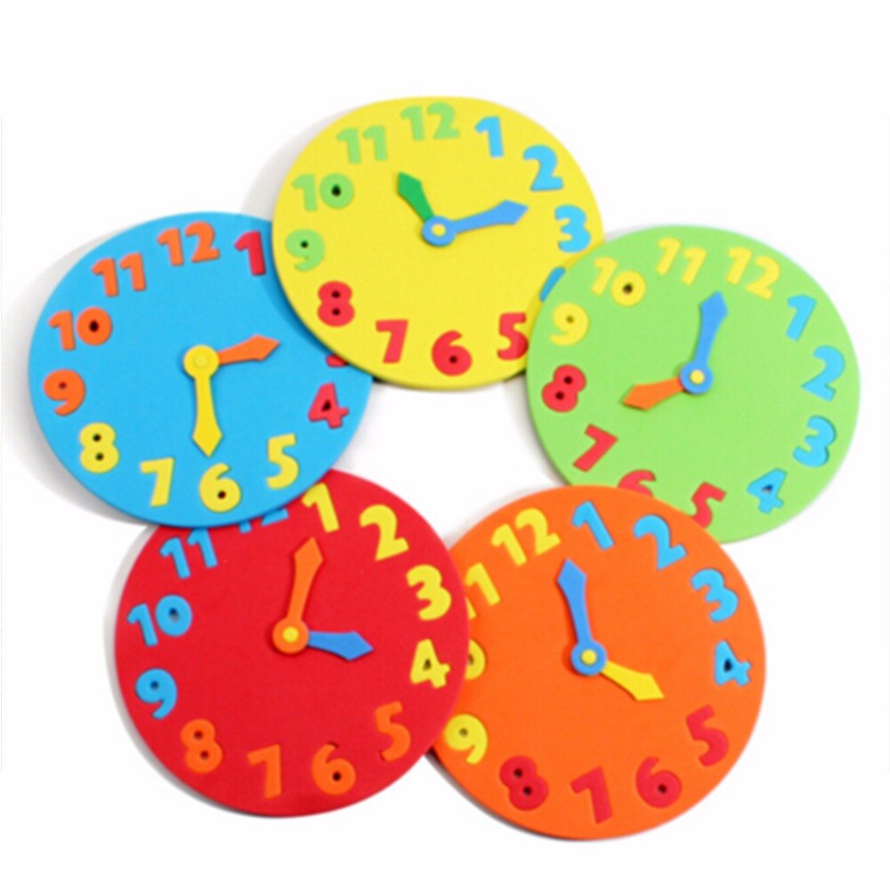 1Pcs 3-6 Jaar Oud Diy Eva Klok Leren Onderwijs Speelgoed Fun Puzzel Spel Voor Kinderen Baby speelgoed