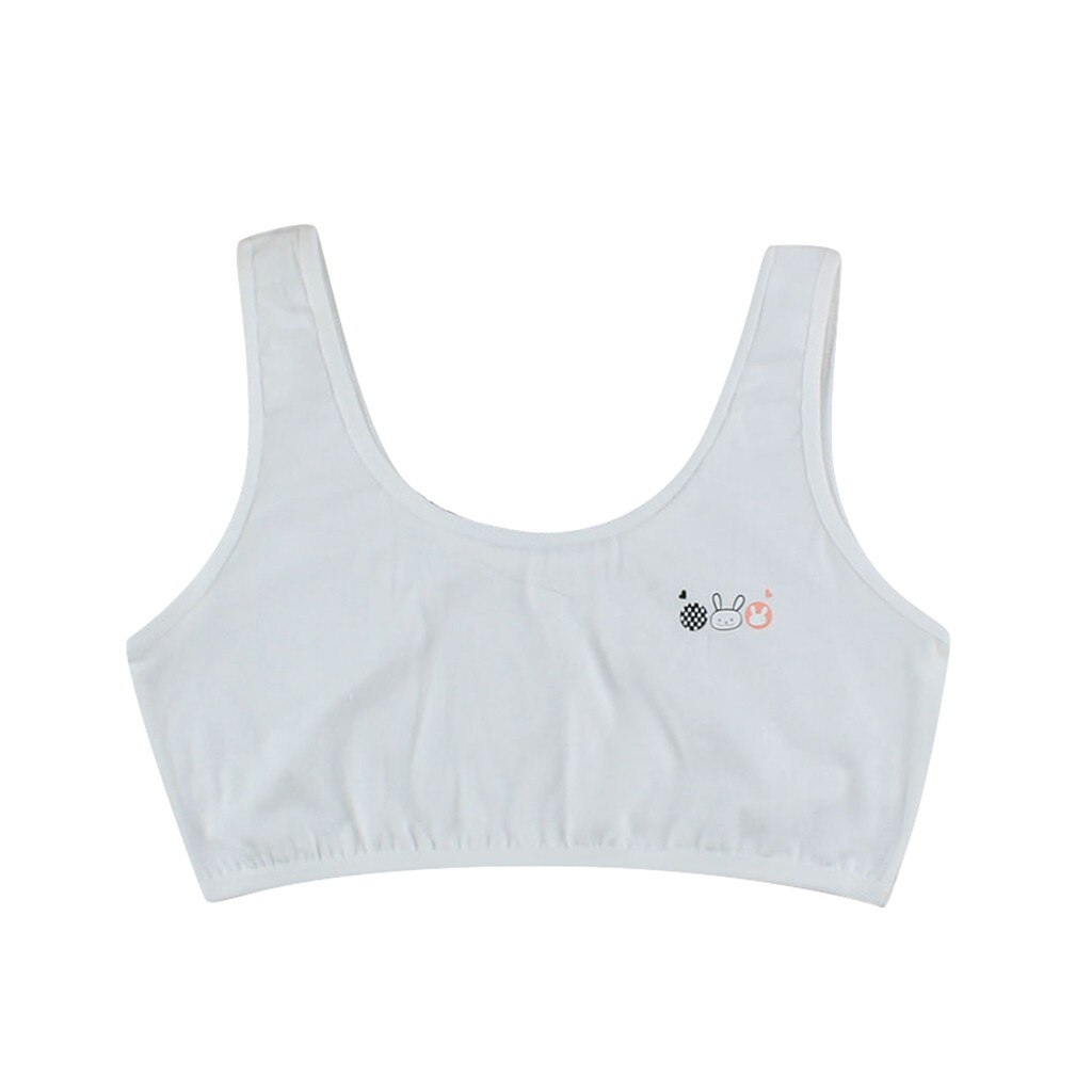 Kids Girls Underwear Foam Bra Vest Children Underclothes Sport Undies Clothes Training Push Up Bra Vest Sports Underwear#40: White