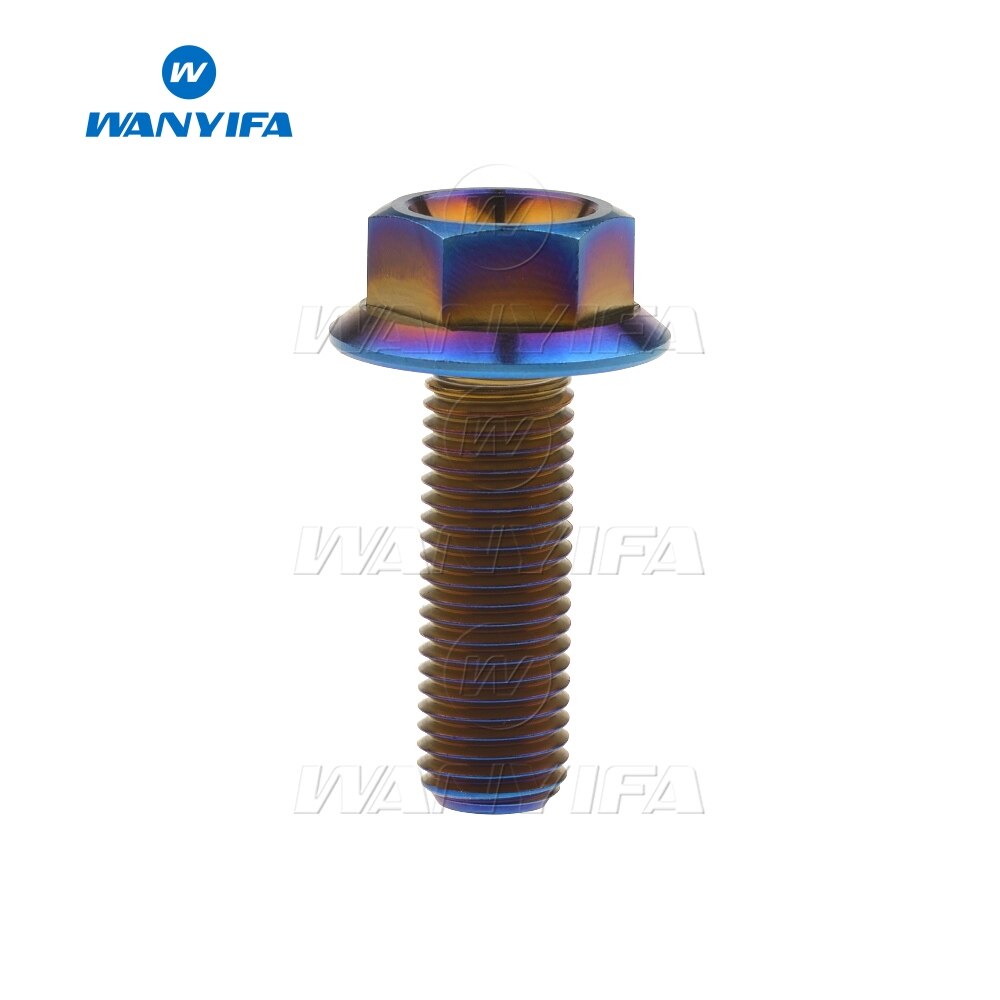 Wanyifa  m10 titanium ti bolte 1.25 pitch flange sekskantede bolte skruer  m10 x 30 35 40 45 55 60 65 70 75 80 100mm: M10 x 30mm blå