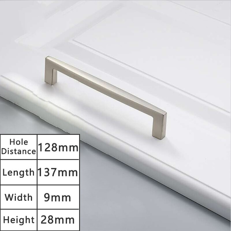 YUTOKO European Style Matte Gold Cabinet Handles Solid Brass Kitchen Cupboard Pulls Drawer Knobs Furniture Handle Hardware: 105-128mm Gray